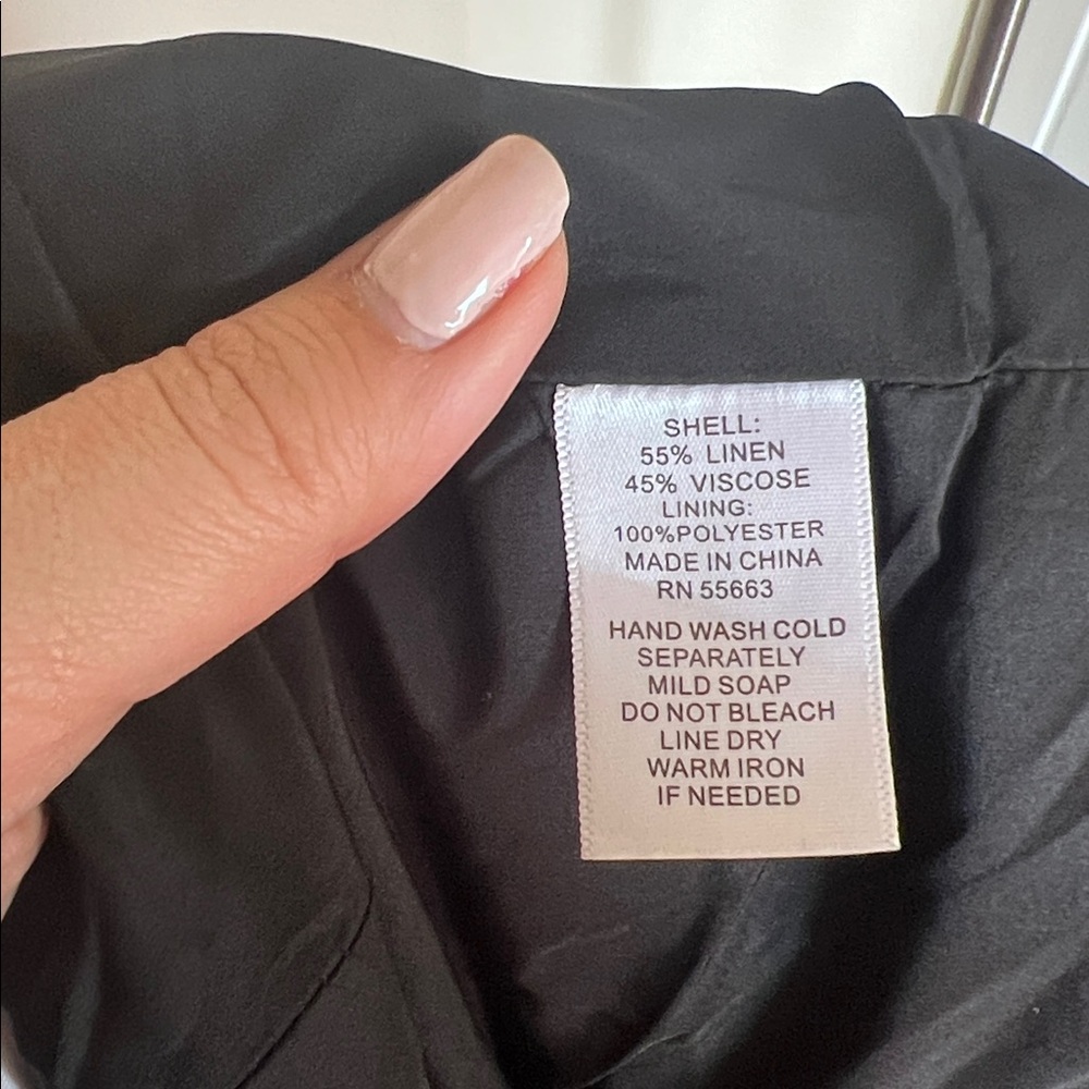H by Halston Preppy NWT Linen Blend Single Button Blazer - Black - Size Medium - Picture 13 of 13